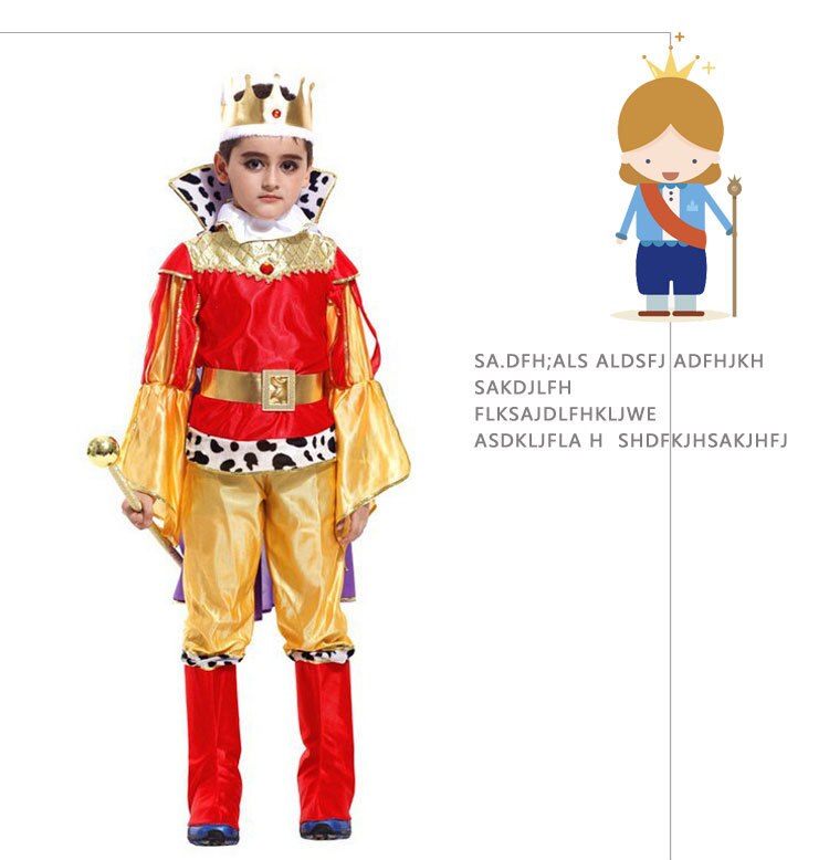 Halloween Trẻ em Cosplay trang phục nam Quần áo Aladdin Vua Hoàng tử Tops + quần + Bộ Thái + Cloak + Belt + dây đeo cổ tay