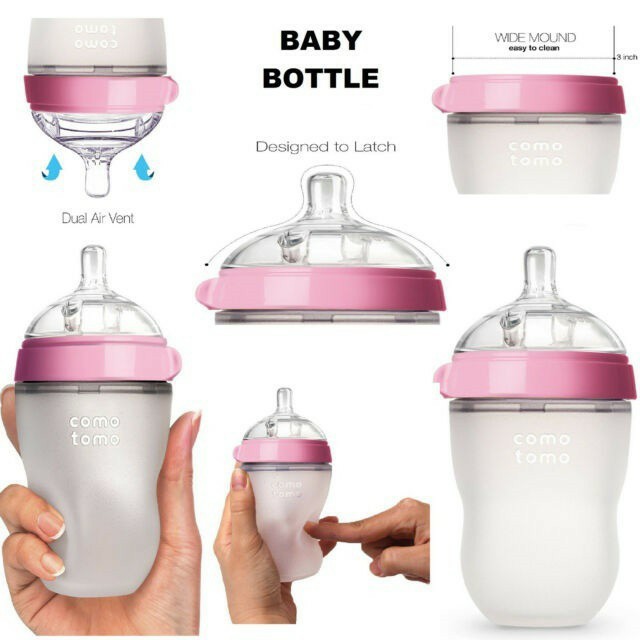 Bình Sữa Tomo Cao Cấp  ToMo 150ml/ 250ml -chất liệu 100% silicone cao cấp nên ba mẹ yên tâm sử dụng cho bé yêu nha