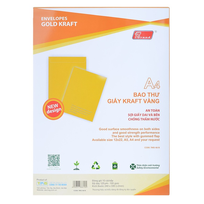 🔹Bao Thư Trắng - Vàng Grand A4/ A5