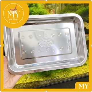 Khay mâm inox chữ nhật cạn đủ size vừa đến lớn