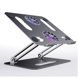 Đế Tản Nhiệt Nhôm, Giá Đỡ Laptop, Macbook Gấp Gọn 17 inch, 15 6 inch, 14 inch Để Bàn Đa Năng Tích Hợp 2 Quạt Lớn P43F