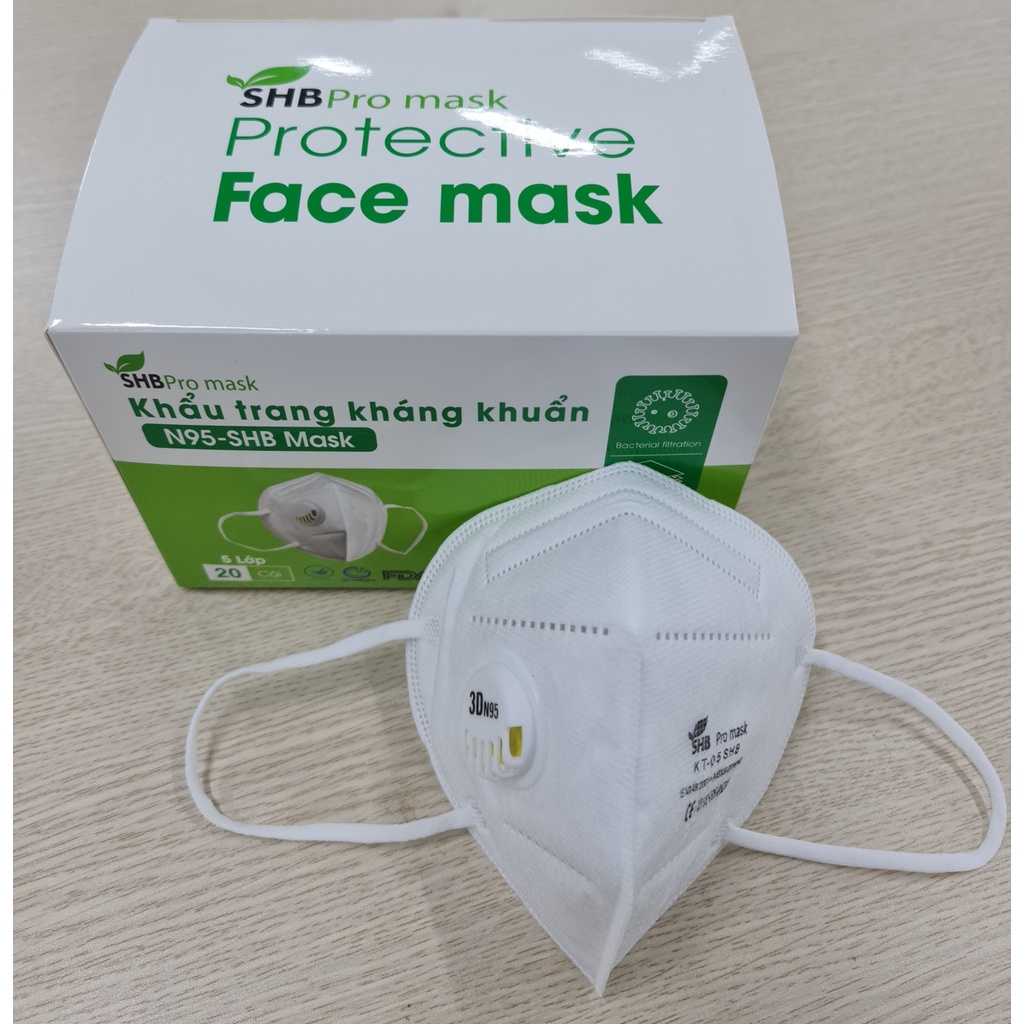 Khẩu Trang SHB Pro Mask 3D - N95 Có Van >95% bụi mịn PM2.5 (Hàng Chuẩn ...