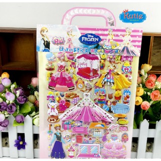 Hình dán Sticker thay trang phục công chúa (2 bảng)