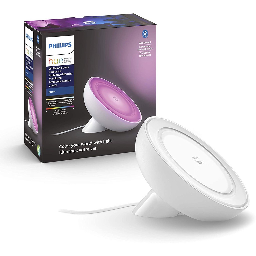 Đèn bàn Philips Hue Bloom bản mới, 16 triệu màu, hỗ trợ Google &amp; Alexa