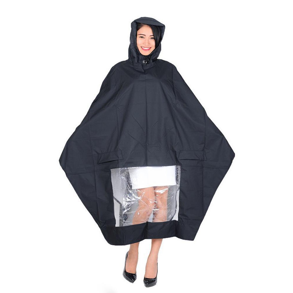 áo mưa măng tô nữ 2 lớp cao cấp, áo mưa 1 người thời trang dày hình hàn quốc bít kín chống thấm vải dù