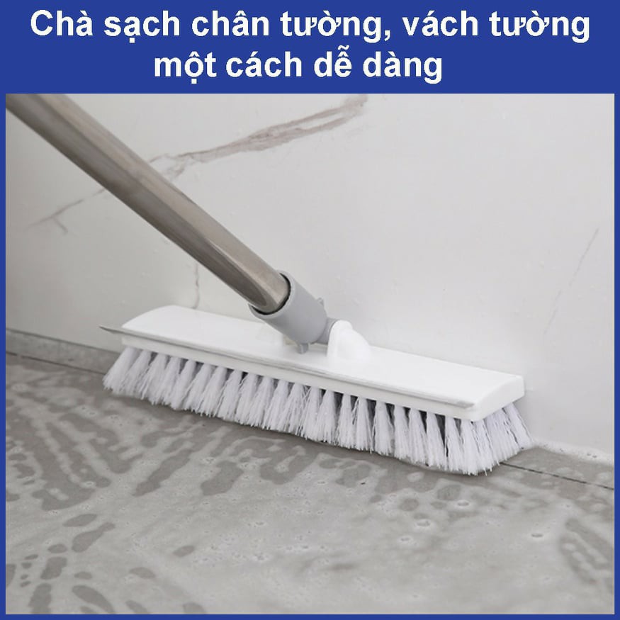 Cây chổi lau chà sàn gạt nước sàn nhà tắm nhà vệ sinh inox 2 đầu đa năng