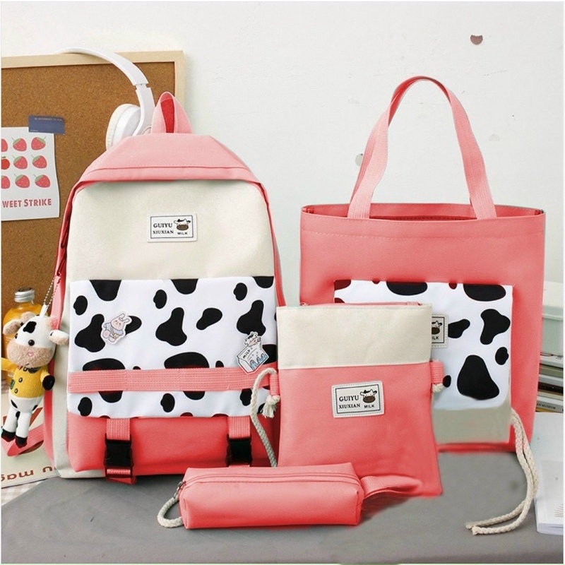 Set balo 4 món bò sữa