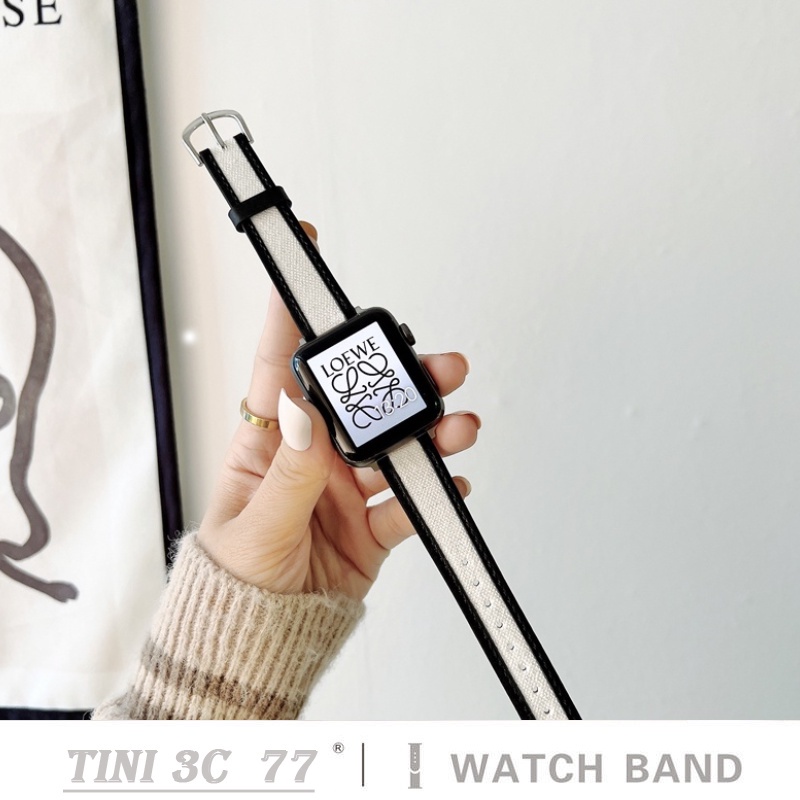Dây Da Mỏng Đeo Đồng Hồ Thông Minh Cho APPLE 7th Generation 6 5/4 3 2 1 SE Xiaoman 38mm 40mm 41mm 42mm 44mm 45mm