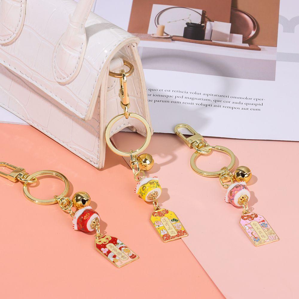 Móc Khóa Hình Chú Mèo May Mắn Bằng Sứ Xinh Xắn