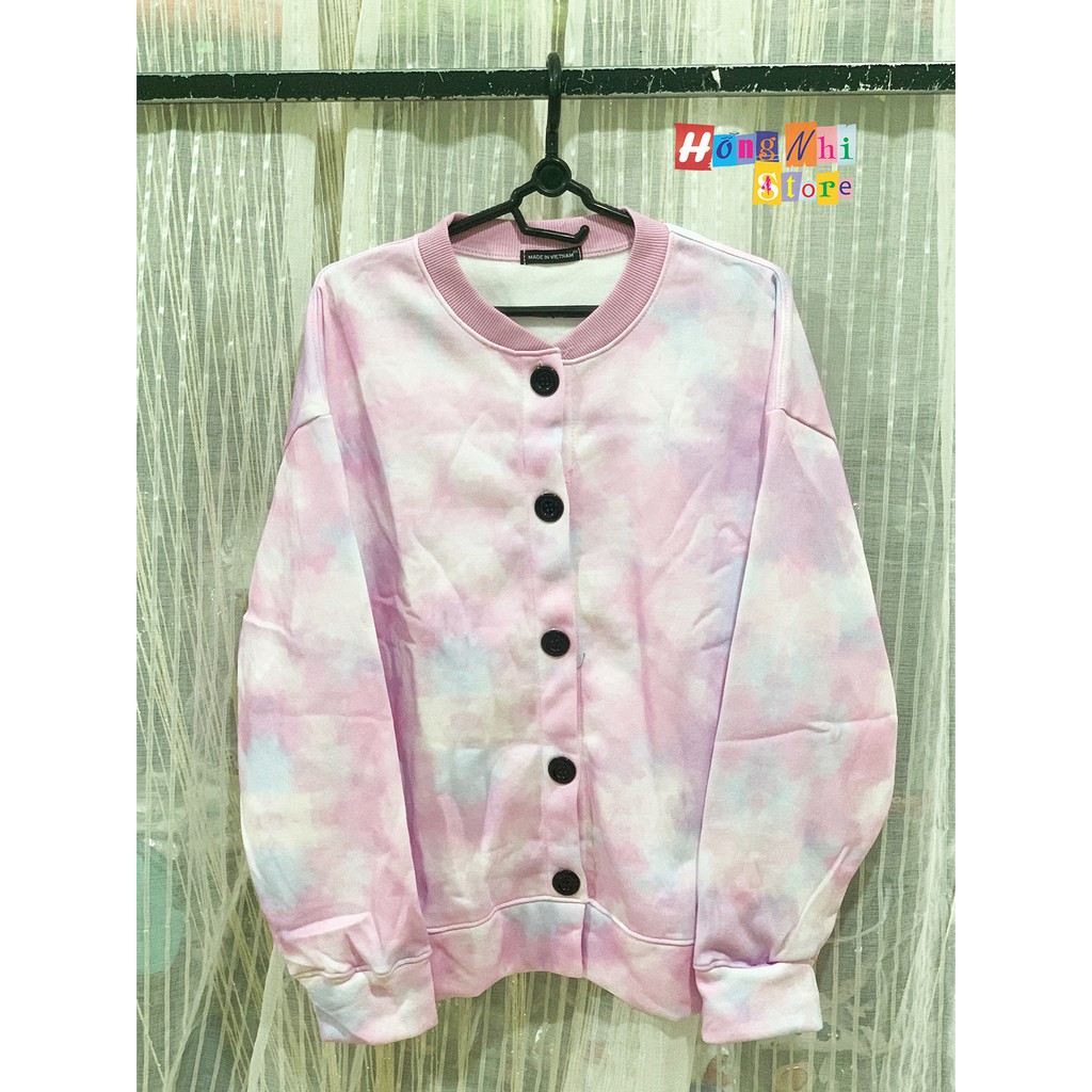 Áo Khoác Cardigan 3D Loang Màu Tím Tie Dye Oversize Ulzzang Unisex Dáng Rộng Nam Nữ - MM