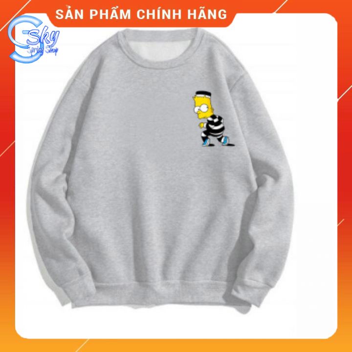 ÁO SWEATER UNISEX NAM NỮ  FORM RỘNG in HÌNH BART SIMPSON SIÊU PHONG CÁCH
