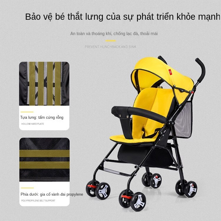 Xe đẩy trẻ em siêu nhẹ và di động, xe đẩy mùa hè ngồi có ô