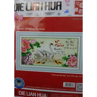 Tranh thêu chữ thập vợ chồng 223020-71x40cm