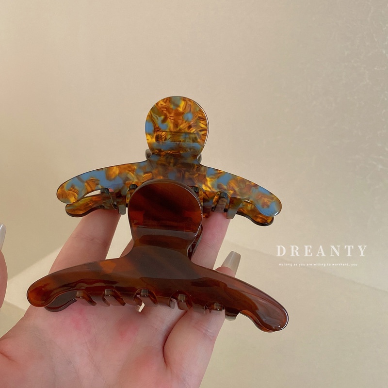 Kẹp Tóc Hình Học Màu Cà Phê Acetate Phong Cách Mới Cho Nữ