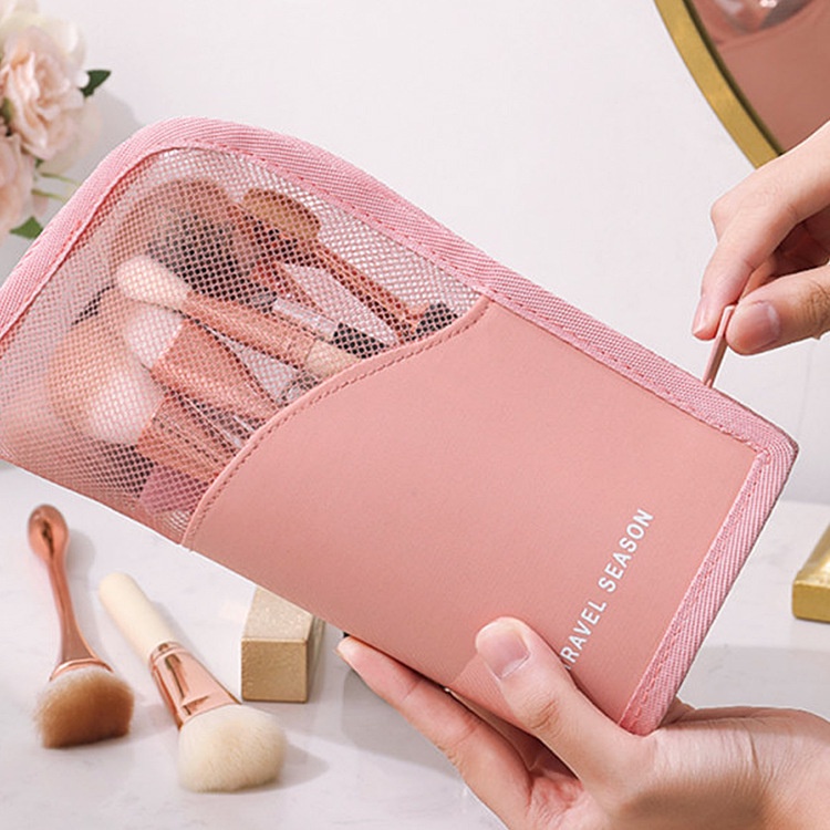 Túi Đựng Cọ Trang Điểm Cỡ Lớn Có Khóa Kéo Tiện Dụng