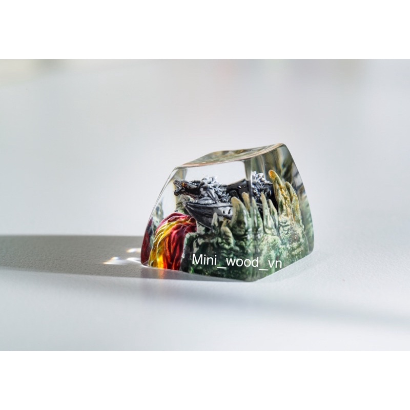 Nút bàn phím cơ Rồng Đen.Key cap resin Dragon Black.Keycap Artisan