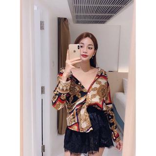 Áo sơ mi lụa hoạ tiết 3 màu (bigsize haihai)