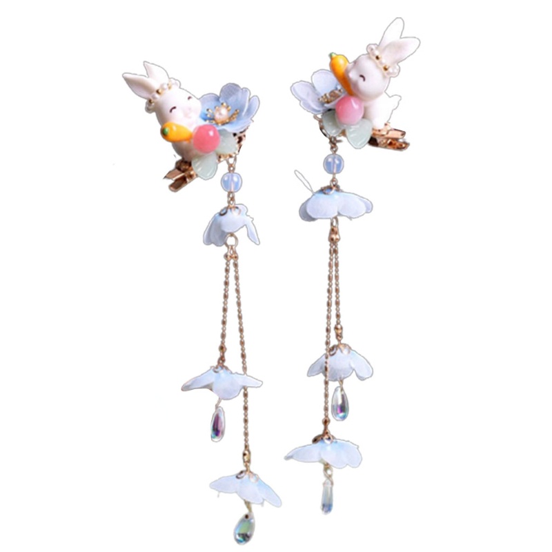 Trâm Cài Tóc Hình Thỏ Phong Cách Lolita Dễ Thương Cho Bé Gái