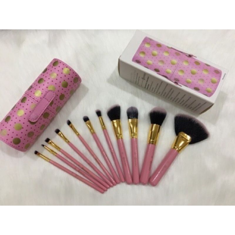 Cọ trang điểm bh cosmetics pink a dot, bộ cọ 11 cây make up cá nhân không kích ứng da mặt
