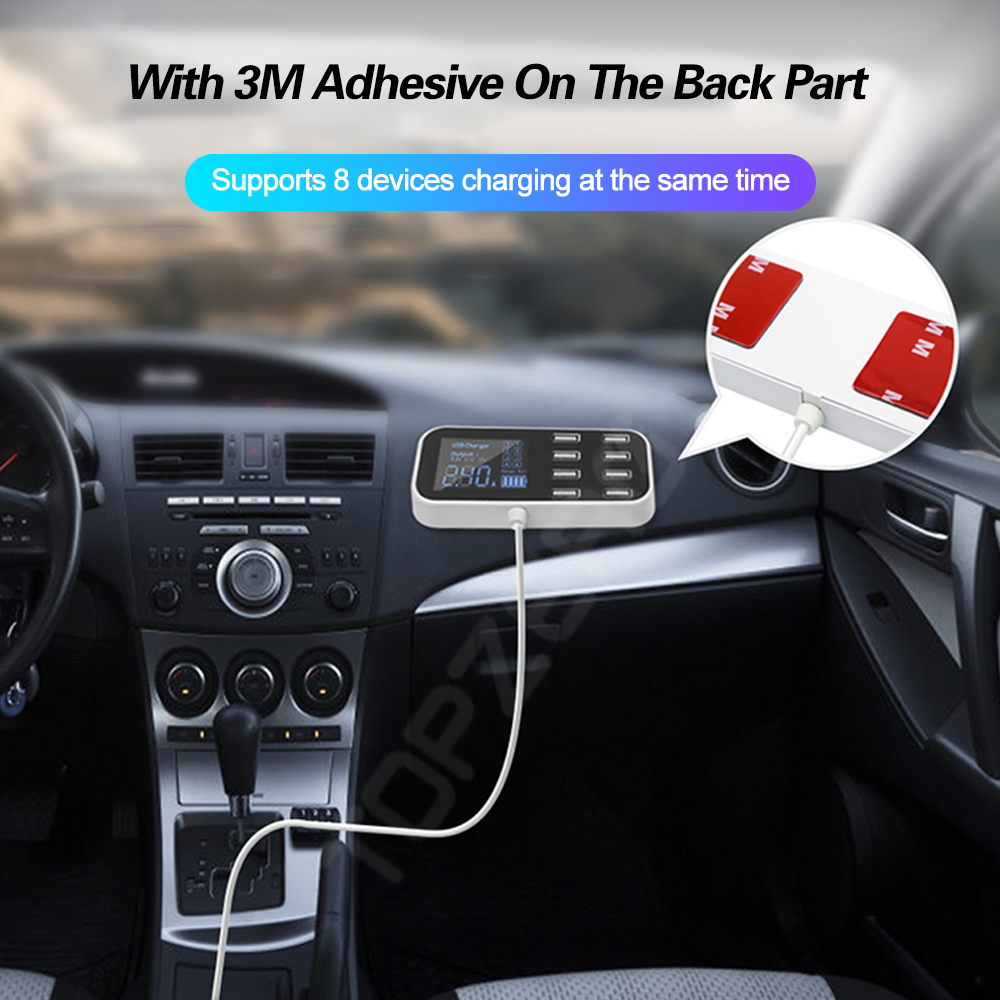 Tẩu Sạc Nhanh 8 Cổng Usb 40w 8a Cho Xe Hơi