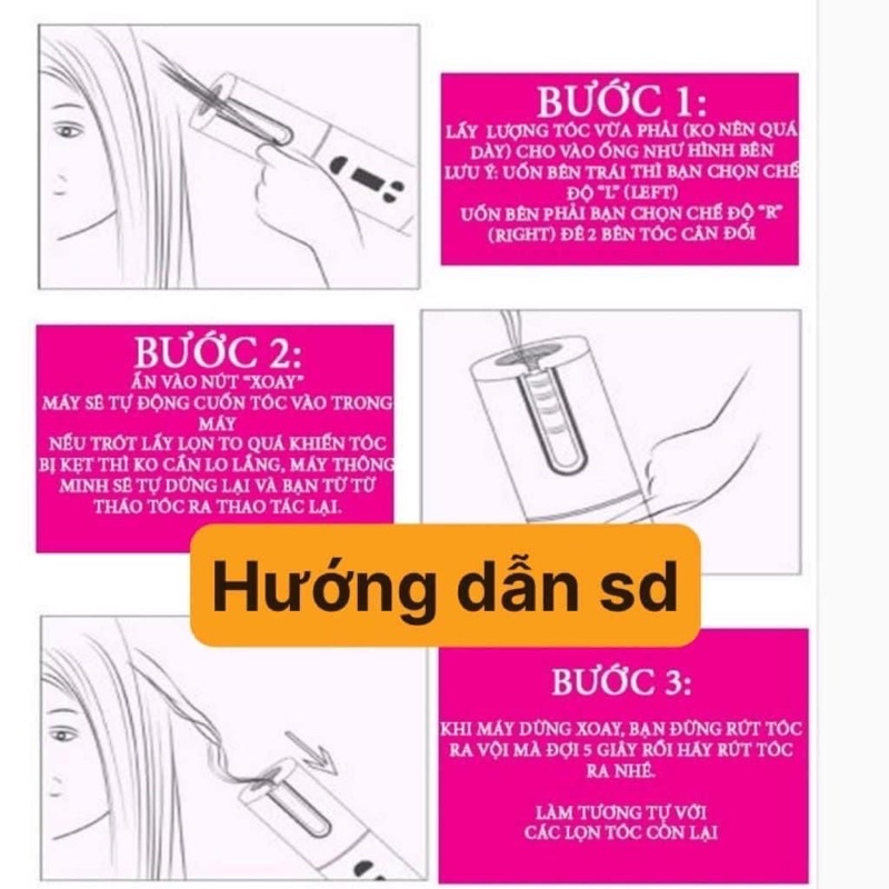 MÁY UỐN XOĂN TÓC TỰ ĐỘNG KHÔNG DÂY