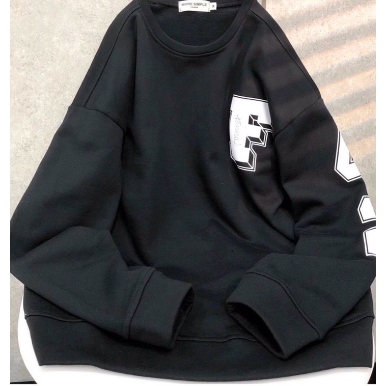 Áo sweater nỉ ngoại chui đầu tay dài in hình unisex ulzzang nam nữ