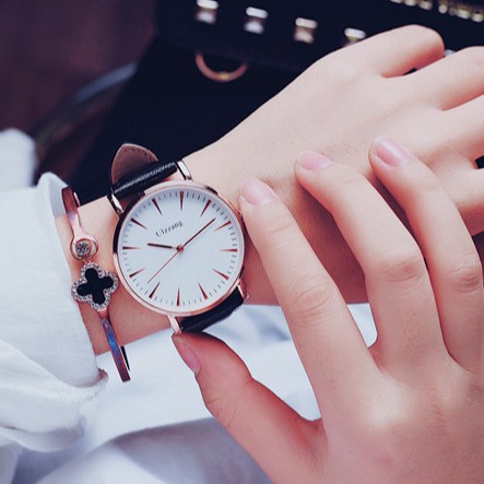 Đồng hồ thời trang nam nữ Ulzzang U023 dây da mềm, êm tay, mặt to cá tính | BigBuy360 - bigbuy360.vn