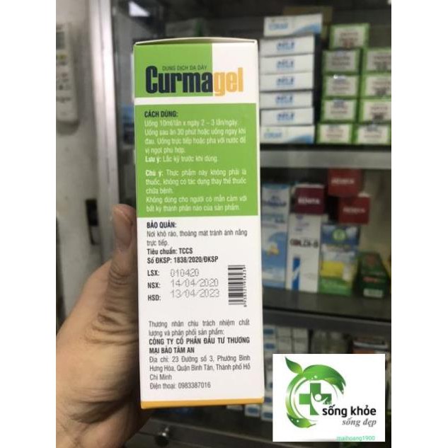 Dung Dịch Dạ Dày Curmagel- giảm nóng rát, khó tiêu đau thượng vị, ợ chua do viêm loét dạ dày, tá tràng