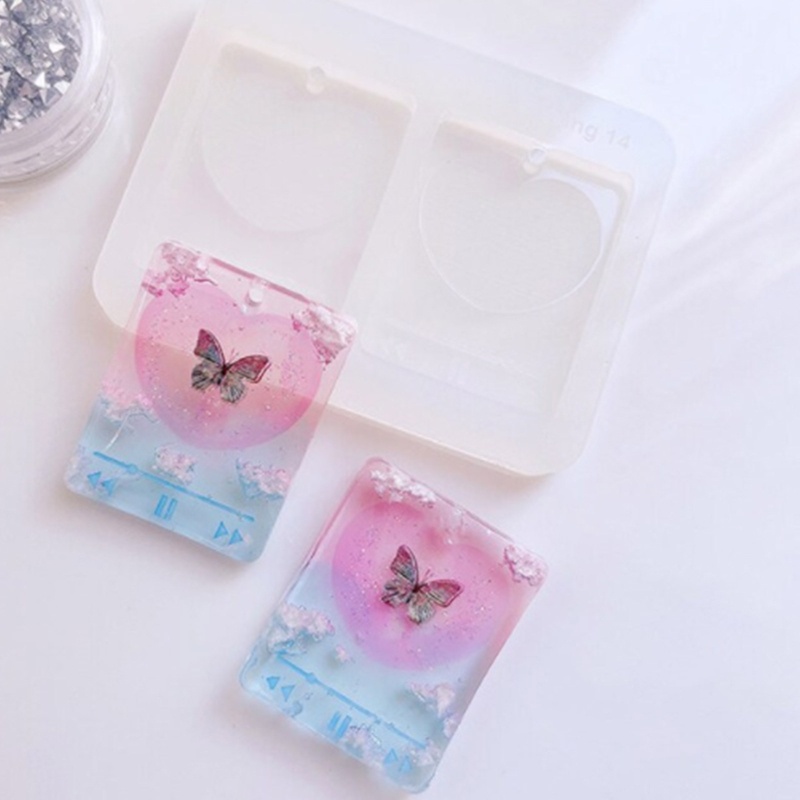 Khuôn Silicone Làm Móc Khóa Resin Epoxy Pha Lê Cát Chảy
