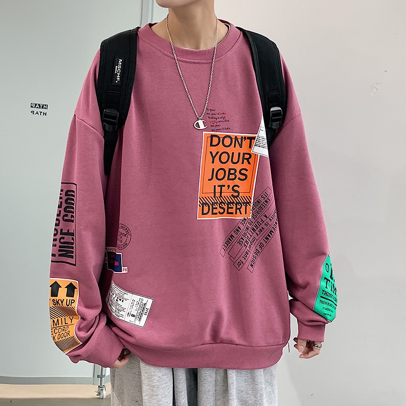 Ifnicefuture Áo hoodie Tay Dài Cổ Tròn In Chữ Thoải Mái Thời Trang Mới Nhất Cho Nam