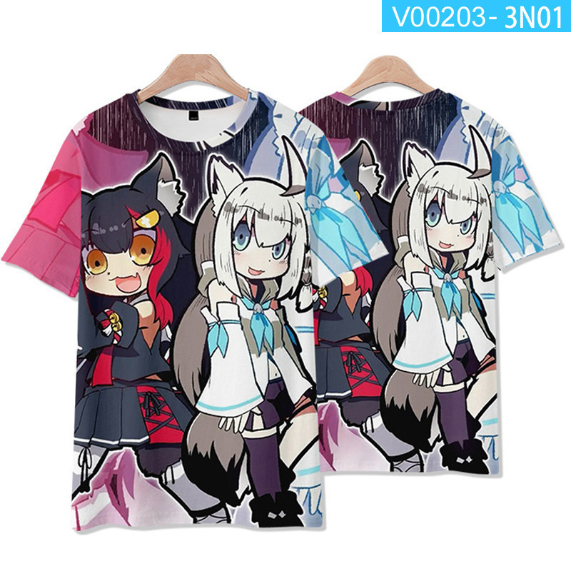 Hololive Vtuber Fubuki Áo Croptop Tay Ngắn Hóa Trang Nhân Vật Ayame Chopper Plus size