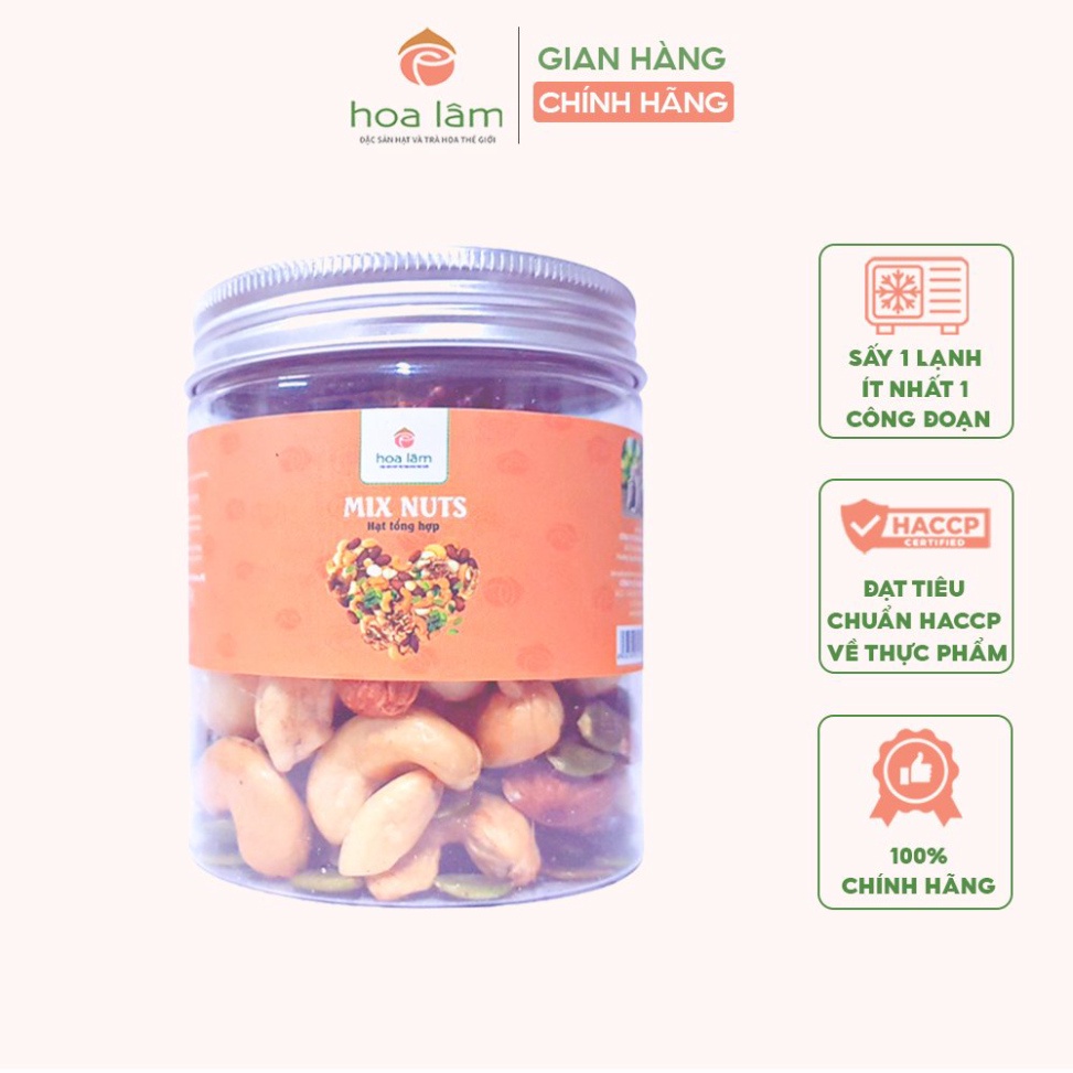 Hạt dinh dưỡng Mix nuts 5 loại Hoa Lâm cung cấp dưỡng chất cho cơ thể loại 150g và 500g