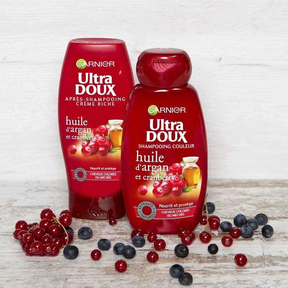 Dầu gội Garnier Ultra Doux phục hồi tóc không chứa silicon 250ml Ouibeaute