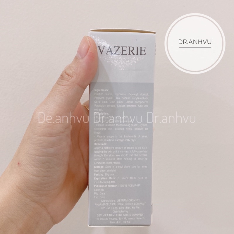 Kem dưỡng ẩm VAZERIE