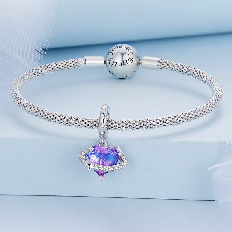 BAMOER Hạt bạc 925 Thời Trang Dùng Làm Trang Sức DIY