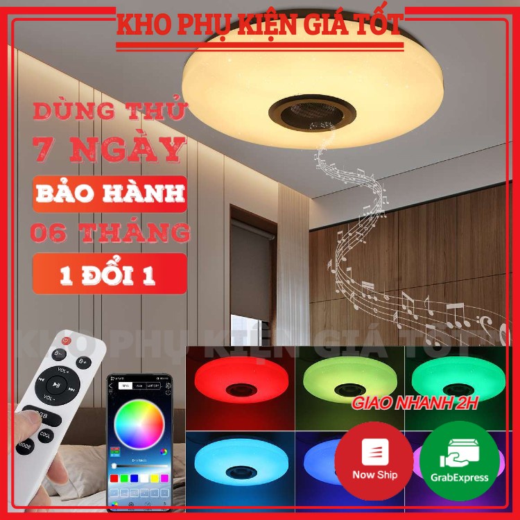 Đèn led ốp trần thông minh ZATO trang trí phòng khách, phòng ngủ, phòng ăn tích hợp loa bluetooth điều khiển qua App