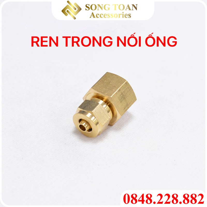 Nối Thẳng Cắm Lòng Trong Ống PU Có Ren Trong Kết Nối Nguồn & Thiết Bị - Bằng Đồng Thau Phù Hợp Cho Hơi Khí Chất Lỏng