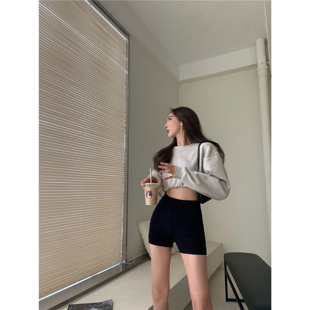 【Cocory vn】Quần Short Dệt Kim Lưng Cao Thiết Kế Đơn Giản Dễ Phối Đồ Cho Nữ | BigBuy360 - bigbuy360.vn