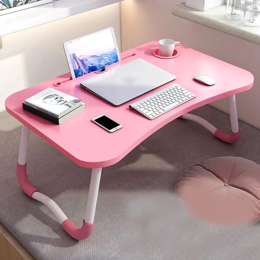 Hàng Sẵn Bàn Gấp Gọn Có Khe Cắm máy tính bảng - Dễ Gấp, Dễ Sử Dụng Bàn Làm Việc Có Giá Đỡ Cho Phòng Ngủ Của Bé【Carbon070】