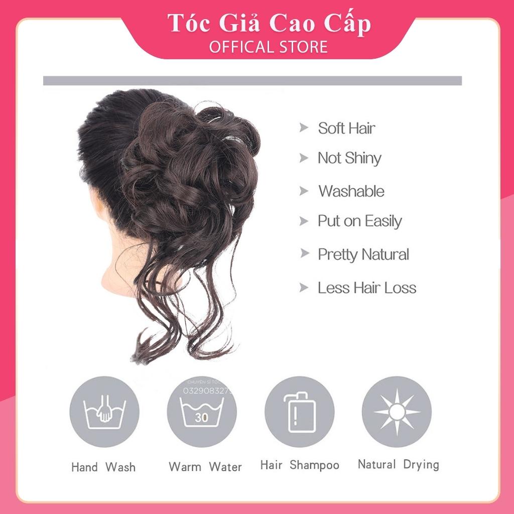 Tóc giả búi xoăn kẹp , có râu mẫu mới, DW207