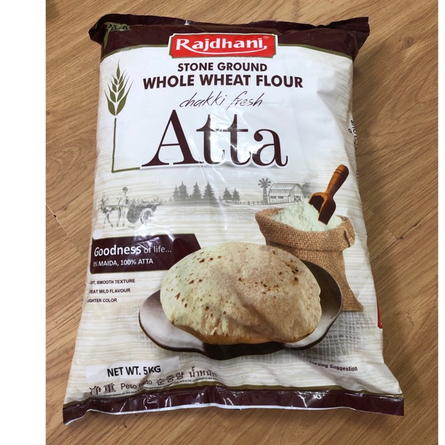 Bột mì nguyên cám ATTA nhập khẩu Ấn Độ bao 5KG