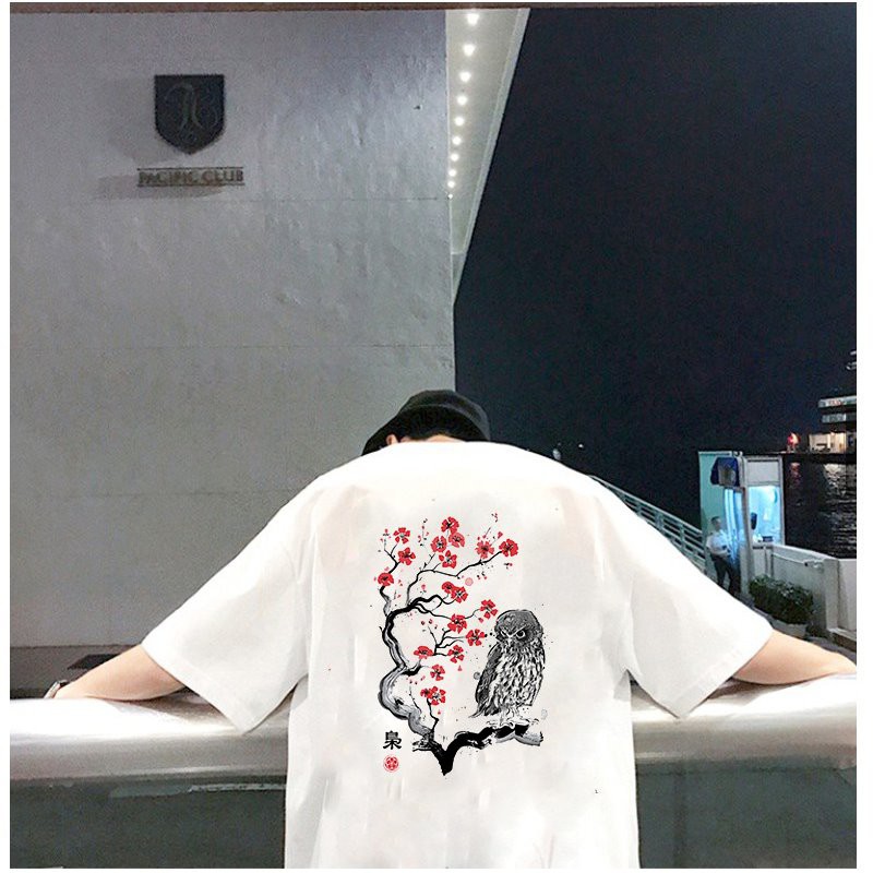 Áo thun tay lỡ nam nữ chim hạ trên cầu form rộng vải dày mịn 2020T2662