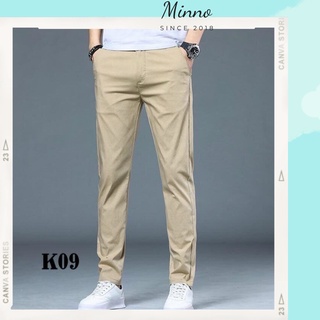 Quần kaki nam basic trơn  chất kaki dày dặn, Co Giãn
