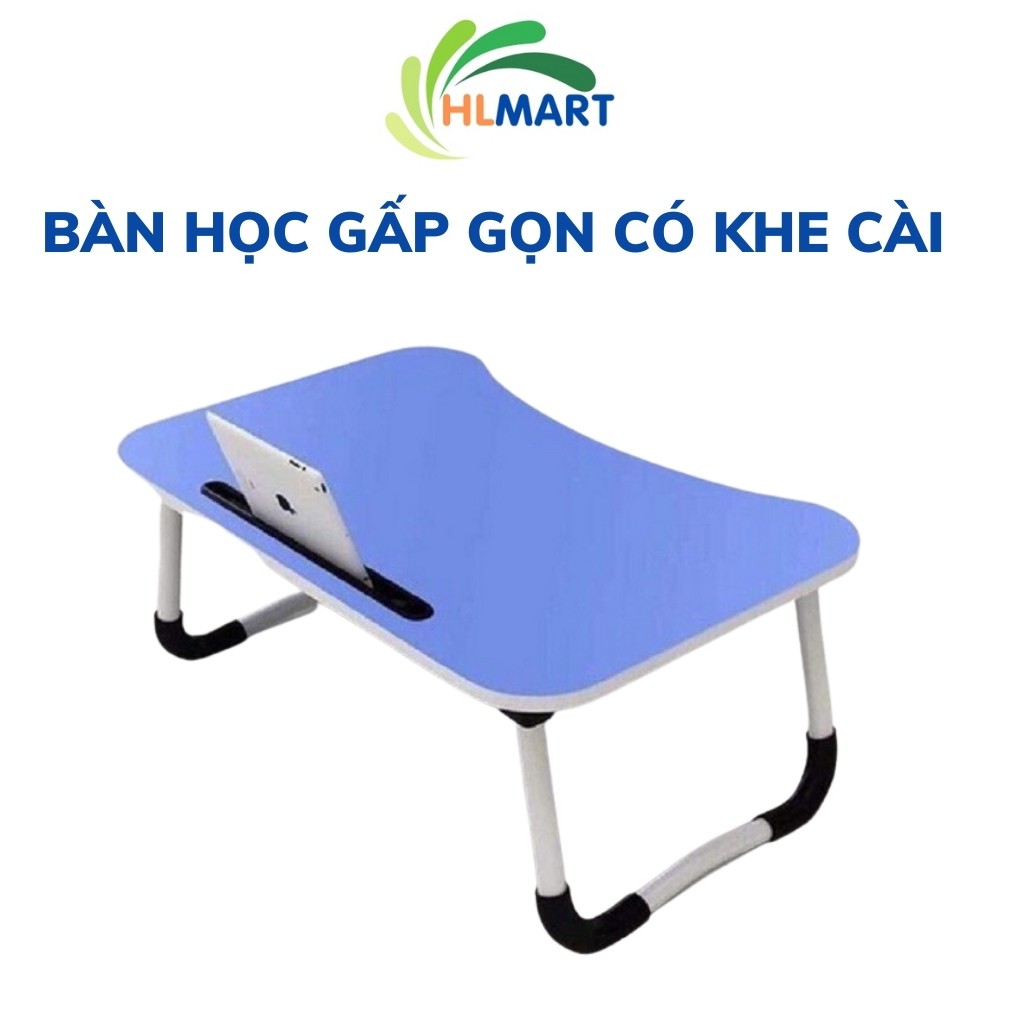 Bàn học để Laptop Đa Năng Gấp Gọn Có Khe cắm ipad và Để Ly Cho Sinh Viên