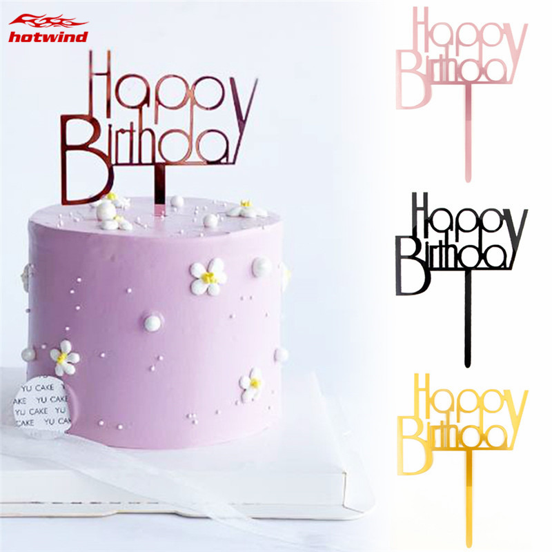 HW Chữ Happy Birthday Gắn Trang Trí Bánh Kem Độc Đáo