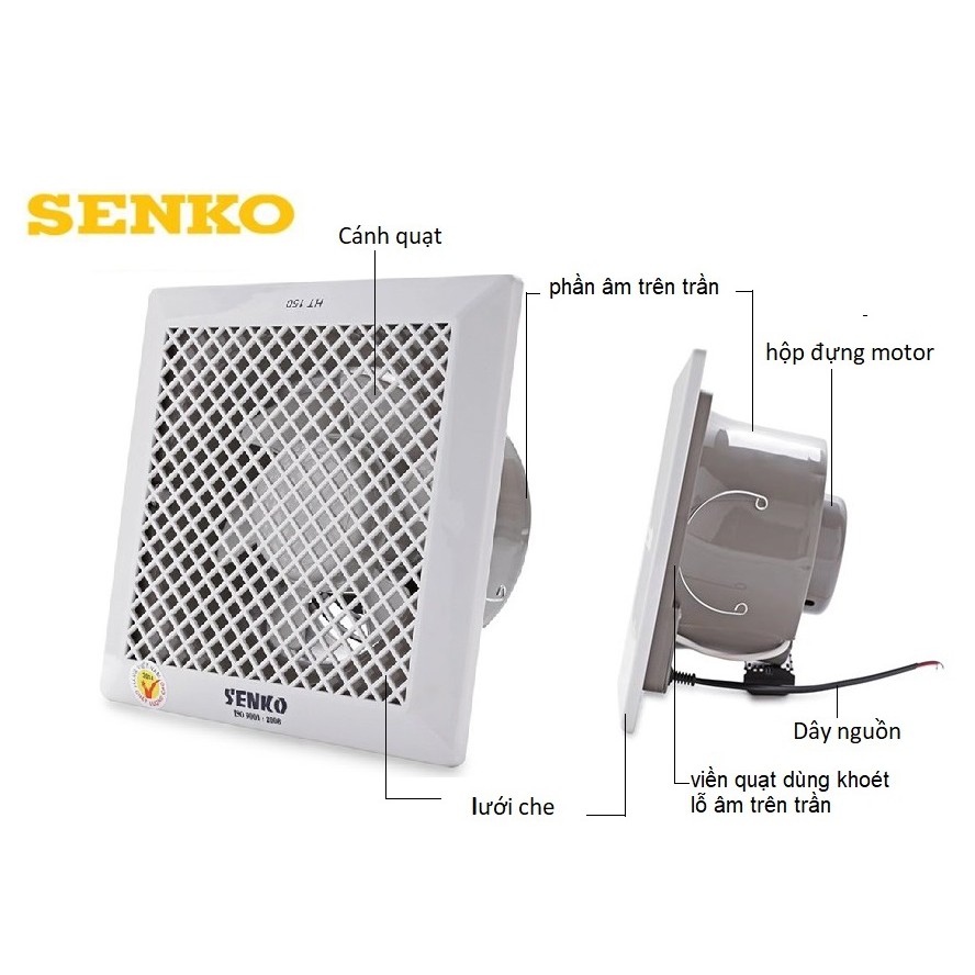 Quạt hút âm trần Senko HT250-BH 2 năm chính hãng