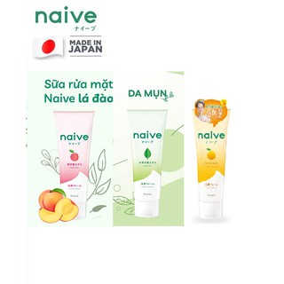 Sữa rửa mặt lá đào / trà xanh / Yuzu Ceramide ( cam quýt ) Naive 130gr - nhập khẩu trực tiếp từ Nhật Bản