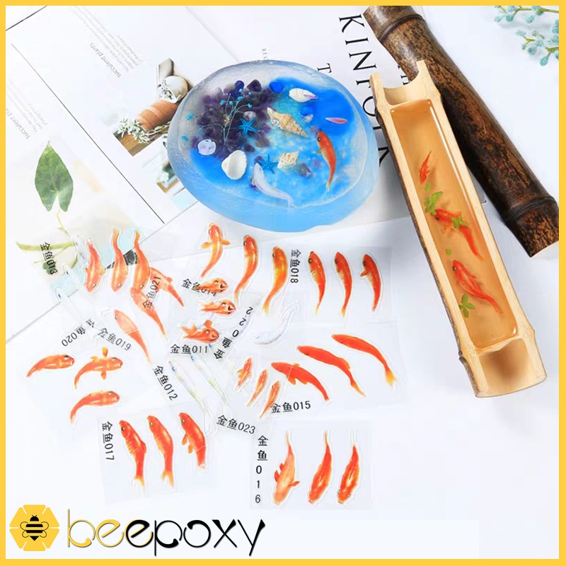 Sticker Cá Vàng 3D  - Vẽ Tranh Cá Resin