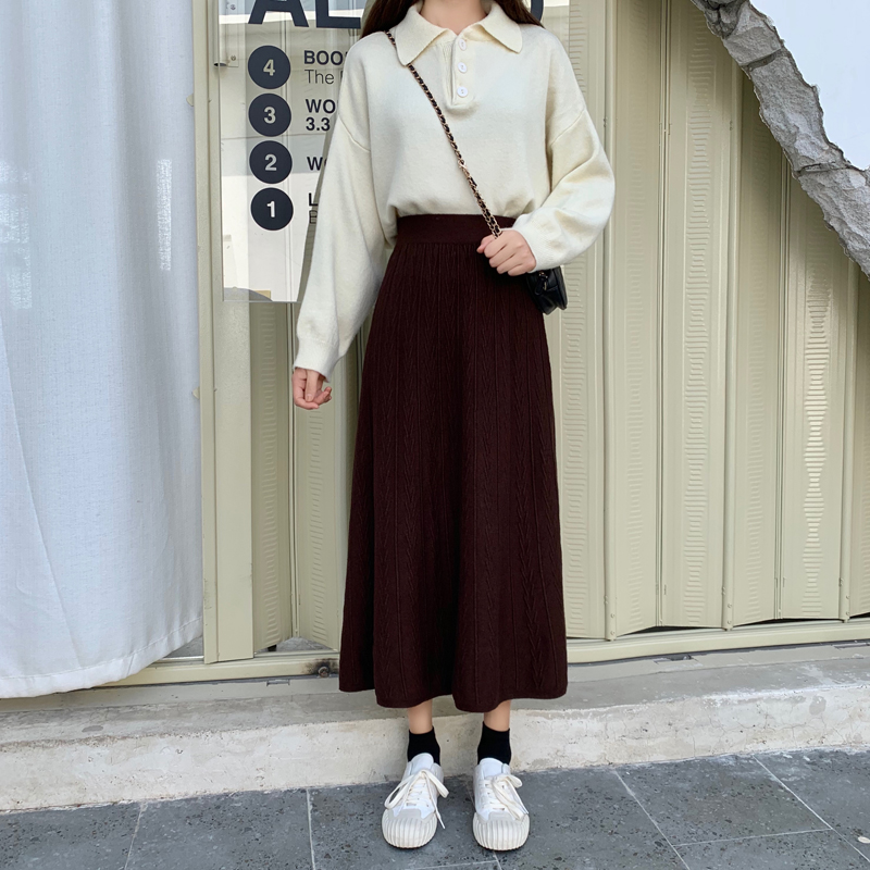 Xiaozhainv Chân váy chữ A dài 3 màu xinh xắn tùy chọn | BigBuy360 - bigbuy360.vn