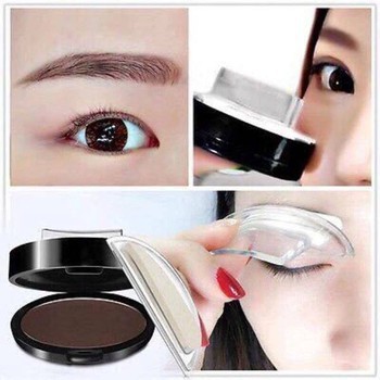 Bột in chân mày 2 khuôn + phấn mày 02 – Nâu đen